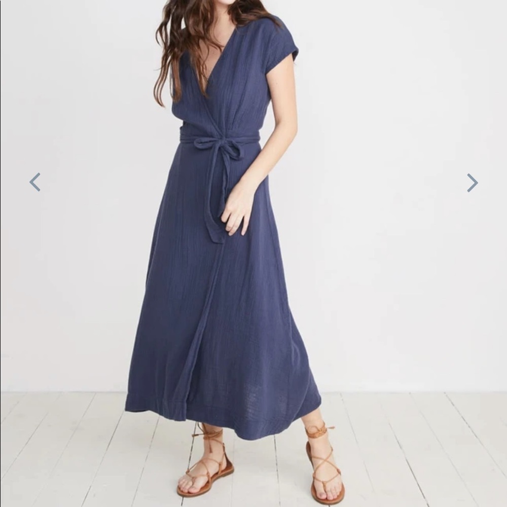 Marine Layer Maddie Wrap Dress in Ink
